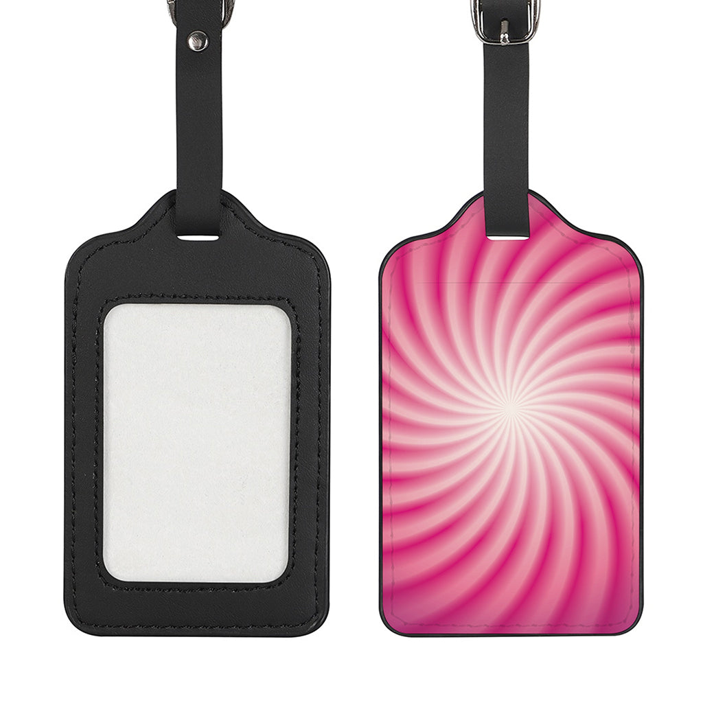 Pink Whirlpool Spiral Print Luggage Tag