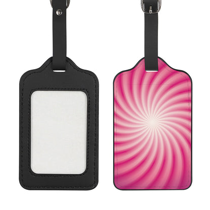 Pink Whirlpool Spiral Print Luggage Tag
