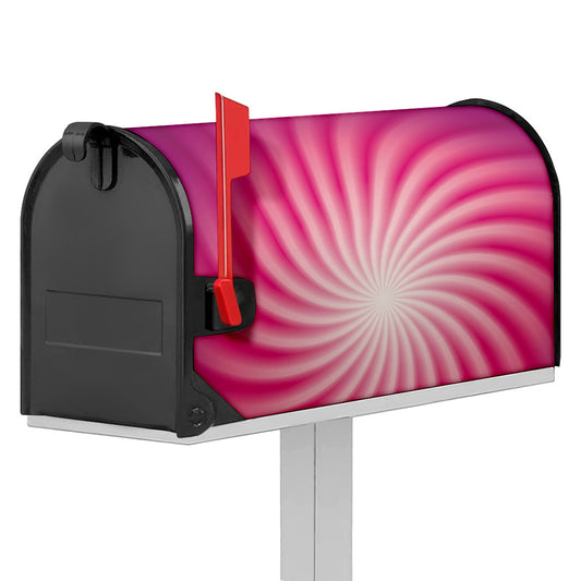 Pink Whirlpool Spiral Print Mailbox Cover