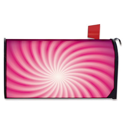 Pink Whirlpool Spiral Print Mailbox Cover