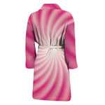 Pink Whirlpool Spiral Print Men's Bathrobe