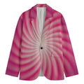 Pink Whirlpool Spiral Print Men's Blazer