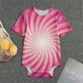 Pink Whirlpool Spiral Print Men's Bodysuit