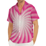 Pink Whirlpool Spiral Print Men's Deep V-Neck Shirt