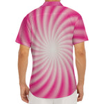 Pink Whirlpool Spiral Print Men's Deep V-Neck Shirt