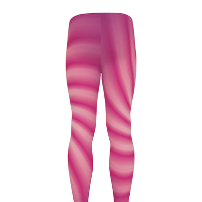 Pink Whirlpool Spiral Print Men's leggings