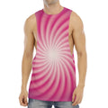 Pink Whirlpool Spiral Print Men's Muscle Tank Top