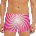 Pink Whirlpool Spiral Print Men's Short Boxer Briefs