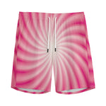 Pink Whirlpool Spiral Print Men's Sports Shorts