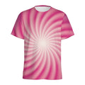 Pink Whirlpool Spiral Print Men's Athletic T-Shirt