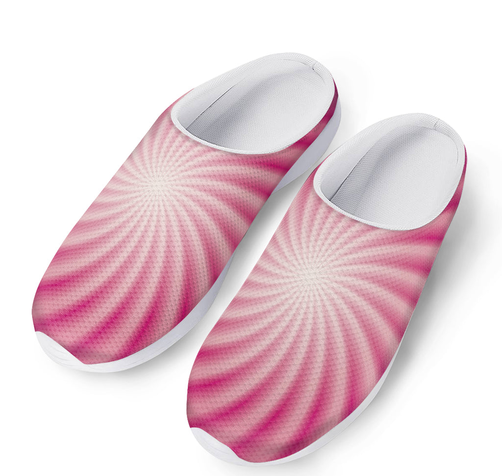 Pink Whirlpool Spiral Print Mesh Casual Shoes