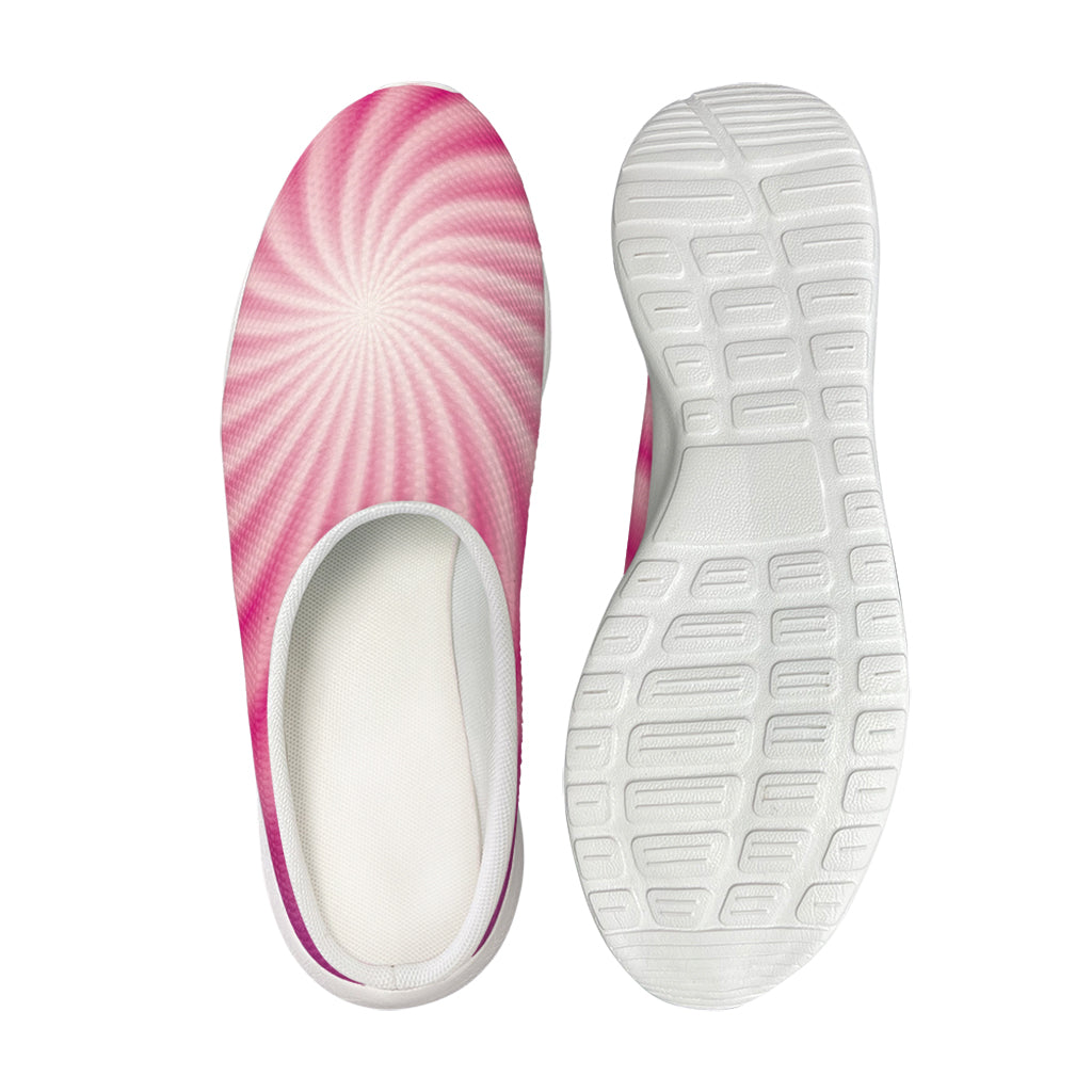 Pink Whirlpool Spiral Print Mesh Casual Shoes