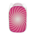 Pink Whirlpool Spiral Print Mesh Laundry Hamper