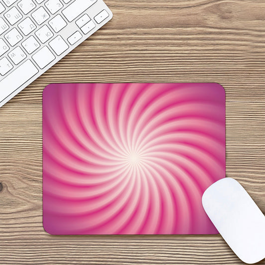 Pink Whirlpool Spiral Print Mouse Pad