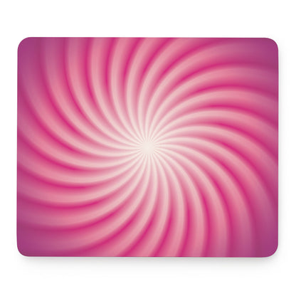 Pink Whirlpool Spiral Print Mouse Pad