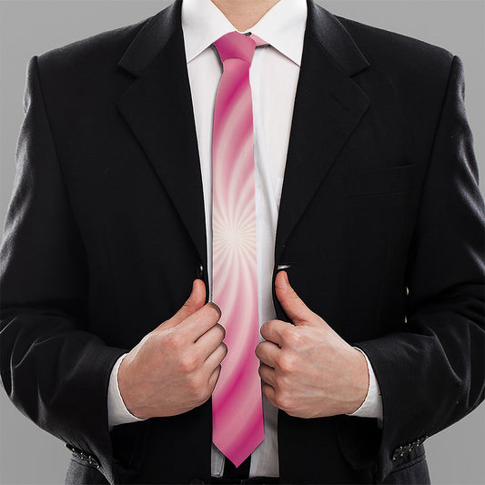 Pink Whirlpool Spiral Print Necktie