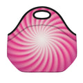 Pink Whirlpool Spiral Print Neoprene Lunch Bag