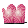 Pink Whirlpool Spiral Print Oven Mitts