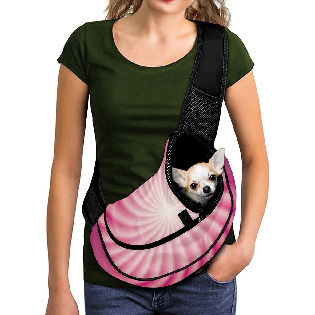 Pink Whirlpool Spiral Print Pet Sling Carrier