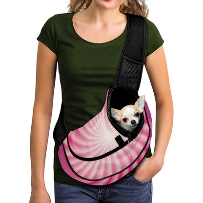 Pink Whirlpool Spiral Print Pet Sling Carrier