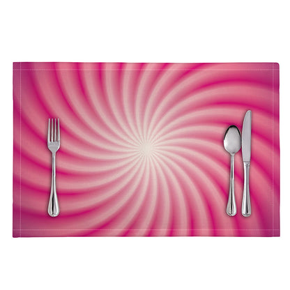 Pink Whirlpool Spiral Print Placemat