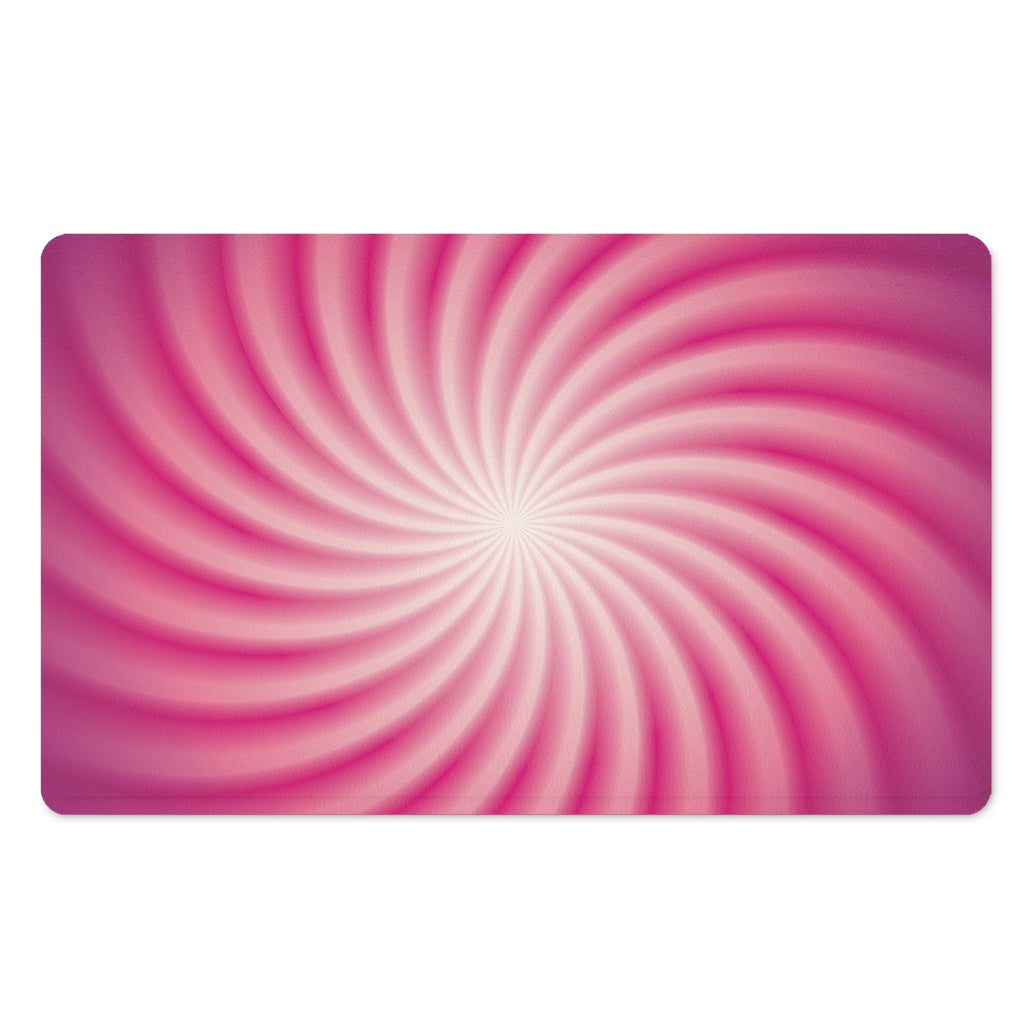 Pink Whirlpool Spiral Print Polyester Doormat