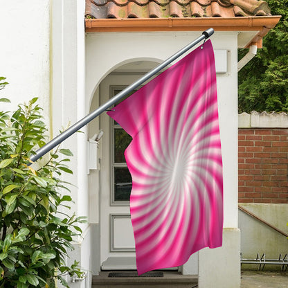 Pink Whirlpool Spiral Print Polyester Flag