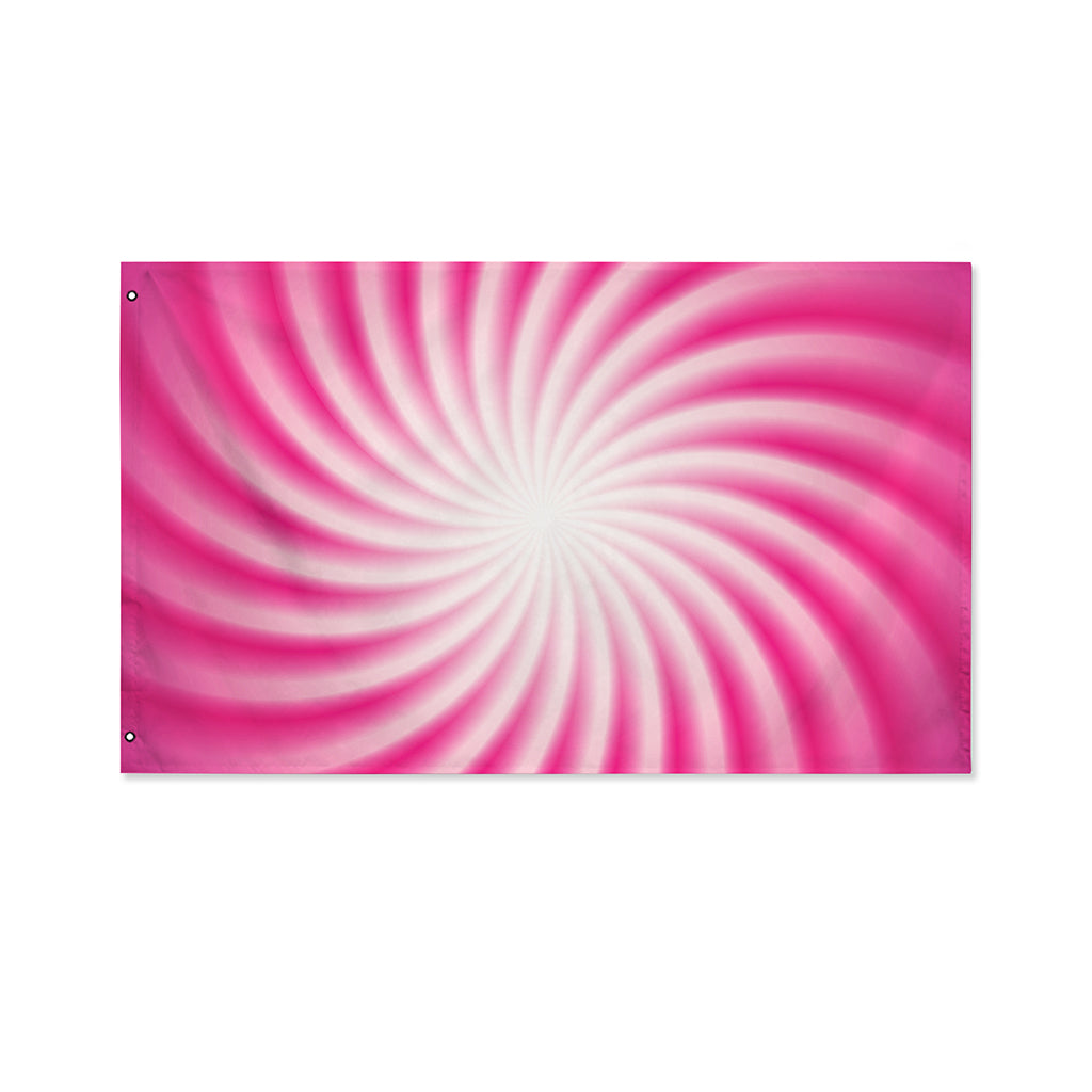 Pink Whirlpool Spiral Print Polyester Flag