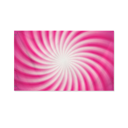 Pink Whirlpool Spiral Print Polyester Flag