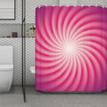 Pink Whirlpool Spiral Print Polyester Shower Curtain