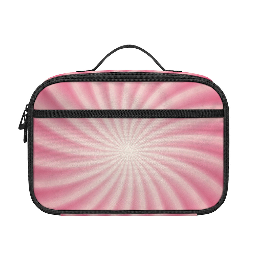 Pink Whirlpool Spiral Print Portable Lunch Bag