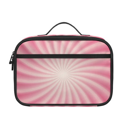 Pink Whirlpool Spiral Print Portable Lunch Bag
