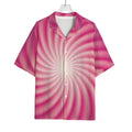 Pink Whirlpool Spiral Print Rayon Hawaiian Shirt