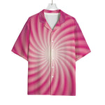 Pink Whirlpool Spiral Print Rayon Hawaiian Shirt