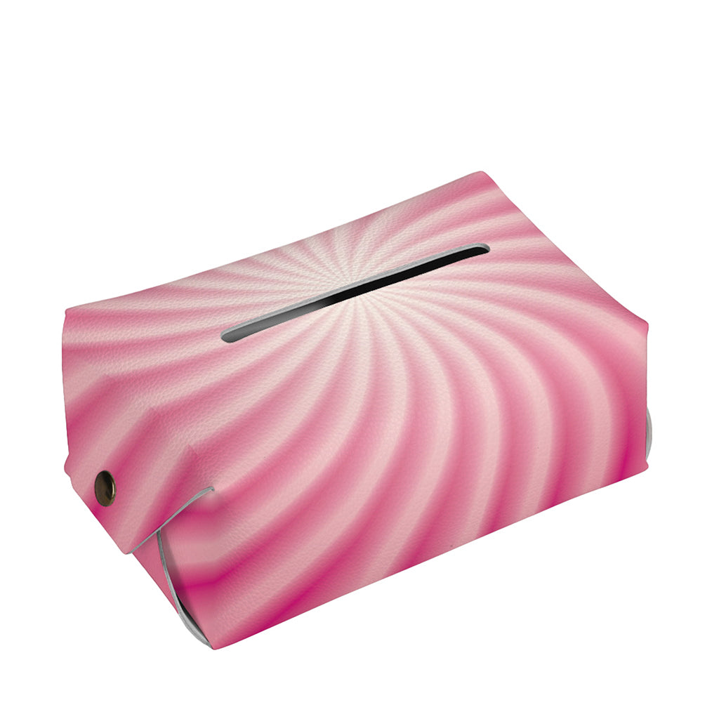 Pink Whirlpool Spiral Print Rectangle Tissue Box Cover