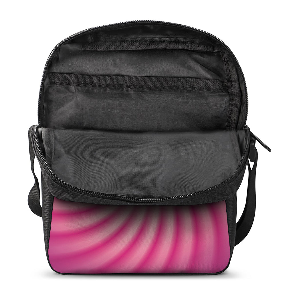 Pink Whirlpool Spiral Print Rectangular Crossbody Bag