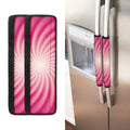 Pink Whirlpool Spiral Print Refrigerator Handle Covers