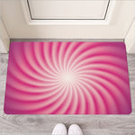 Pink Whirlpool Spiral Print Rubber Doormat