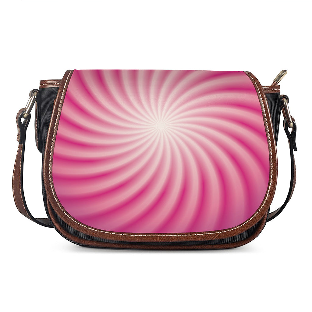 Pink Whirlpool Spiral Print Saddle Bag