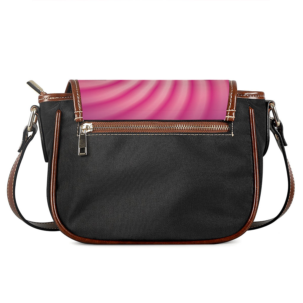Pink Whirlpool Spiral Print Saddle Bag