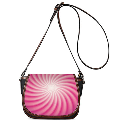 Pink Whirlpool Spiral Print Saddle Bag