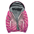 Pink Whirlpool Spiral Print Sherpa Lined Zip Up Hoodie