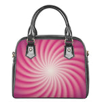 Pink Whirlpool Spiral Print Shoulder Handbag