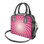 Pink Whirlpool Spiral Print Shoulder Handbag