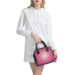 Pink Whirlpool Spiral Print Shoulder Handbag