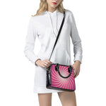Pink Whirlpool Spiral Print Shoulder Handbag