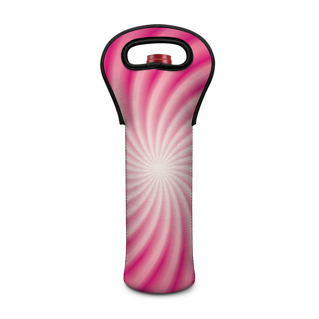 Pink Whirlpool Spiral Print Single Neoprene Wine Tote