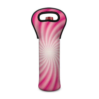 Pink Whirlpool Spiral Print Single Neoprene Wine Tote