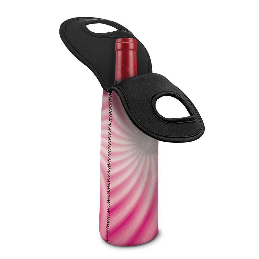 Pink Whirlpool Spiral Print Single Neoprene Wine Tote