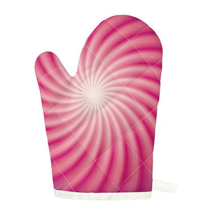 Pink Whirlpool Spiral Print Single Oven Mitt